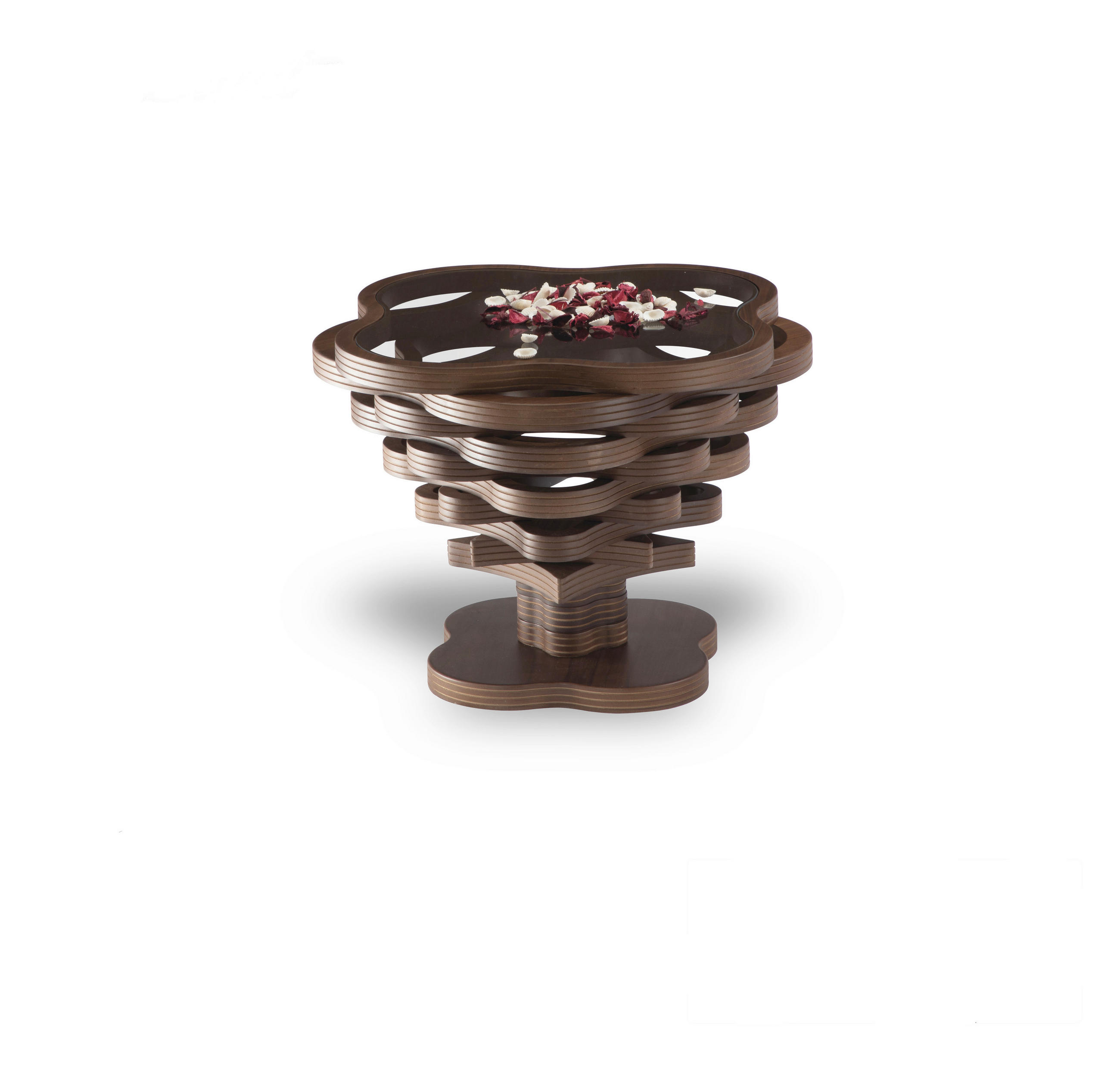 MĂSUȚĂ DE CAFEA sticlă, material pe bază de lemn   - culoare lemn wenge, Design, sticlă/material pe bază de lemn (50/42/50cm) - Cantus