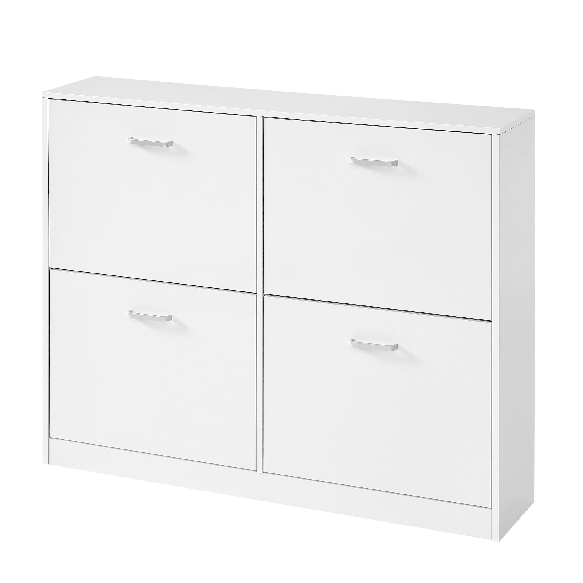 SCHUHKIPPER  in 105,5/82,7/24 cm  - Silberfarben/Weiß, Trend, Holzwerkstoff/Metall (105,5/82,7/24cm) - Boxxx