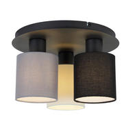 DECKENLEUCHTE  32/18 cm    - Beige/Schwarz, Trend, Textil/Metall (32/18cm) - Novel