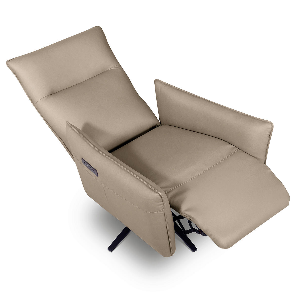 RELAXSESSEL Textil Taupe  - Taupe/Schwarz, Design, Textil/Metall (77/107/88cm) - Livetastic