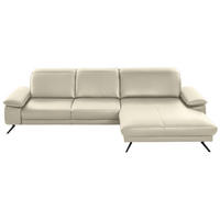 ECKSOFA in Echtleder Naturfarben  328/193 cm  - Schwarz/Naturfarben, Design, Leder/Metall (328/193cm) - Dieter Knoll