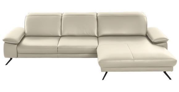 ECKSOFA Rivello in Echtleder Naturfarben  328/193 cm  - Schwarz/Naturfarben, Design, Leder/Metall (328/193cm) - Dieter Knoll
