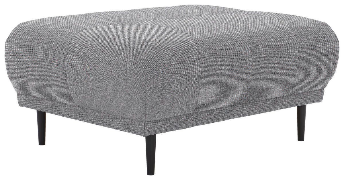HOCKER Flachgewebe Grau  - Schwarz/Grau, Design, Holz/Textil (93/45/77cm) - Stylife