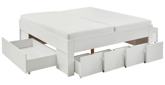 STAURAUMBETT 180/200 cm in Weiß - Weiß, KONVENTIONELL, Holzwerkstoff (180/200cm) - Carryhome