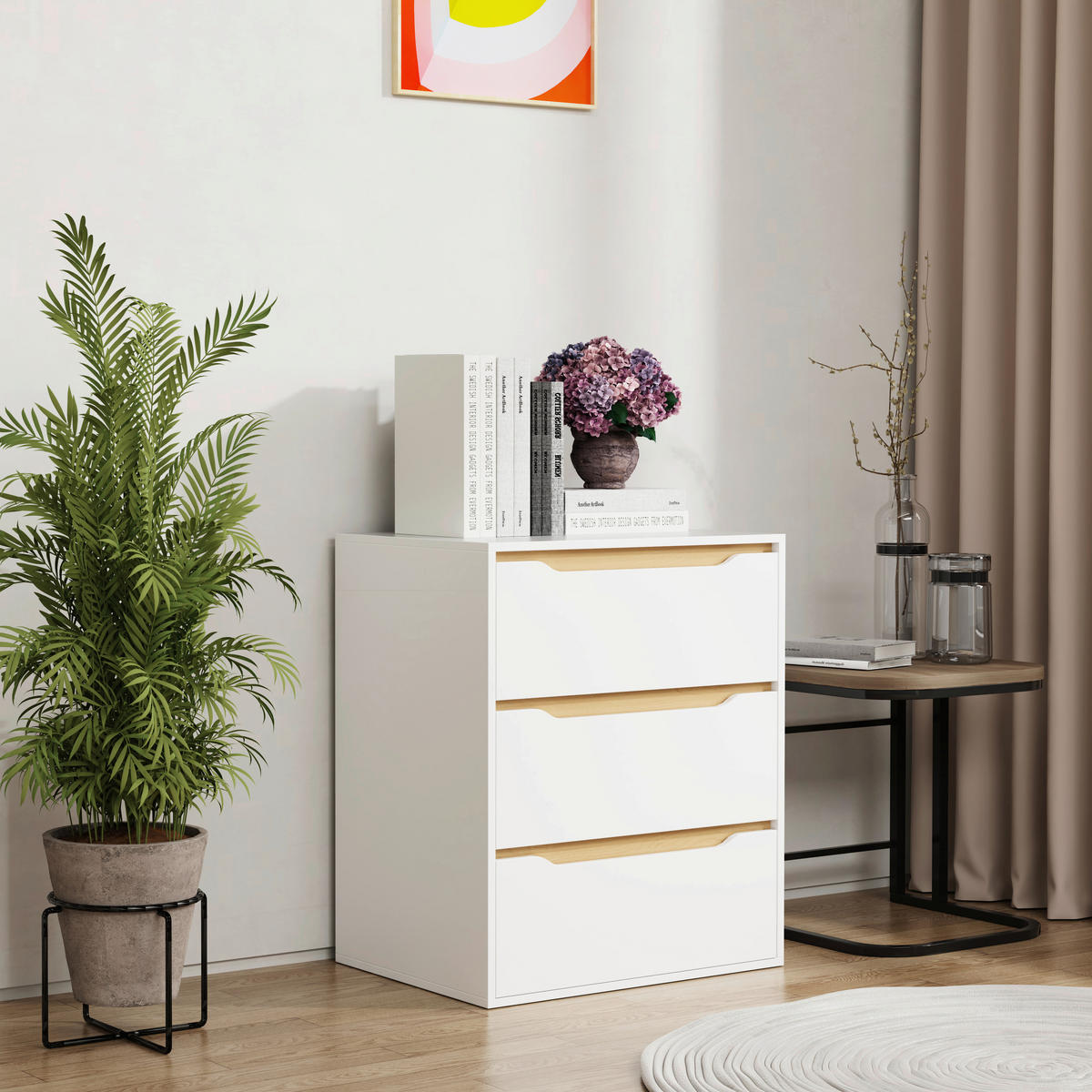 KOMMODE 65/78/48 cm  in Weiss, Honigeiche  - Honigeiche/Weiss, Design, Holzwerkstoff (65/78/48cm) - MID.YOU