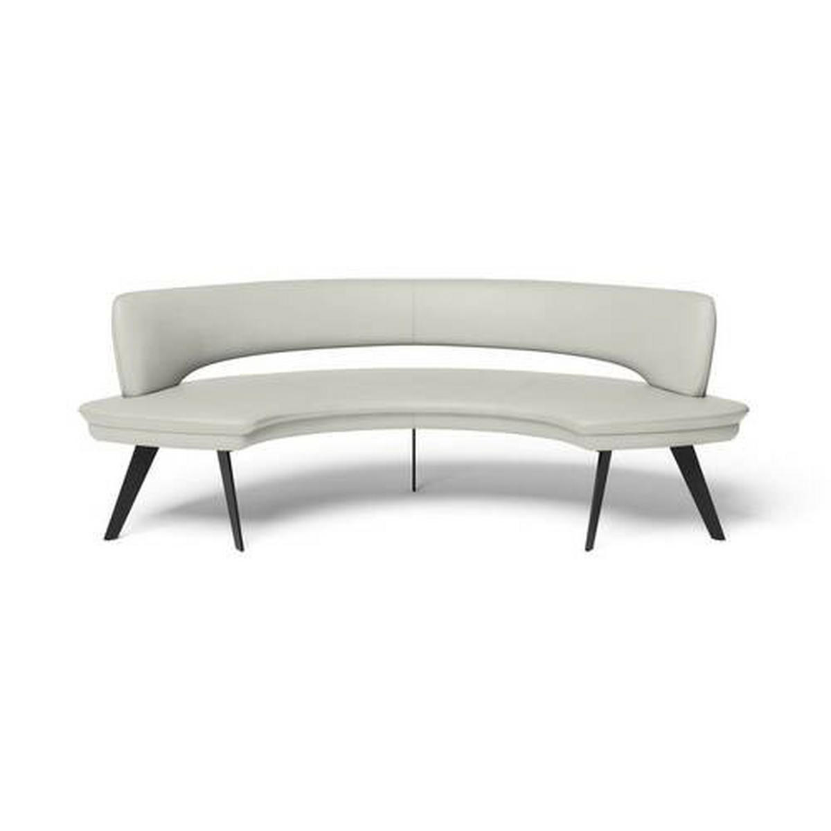 SITZBANK 238/84/154 cm Echtleder Hellgrau Metall  - Hellgrau/Schwarz, Design, Leder/Metall (238/84/154cm) - Joop!