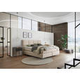BOXSPRINGBETT 160/200 cm,  in Creme, Topper, Matratzen, H2 + H2 = mittel  - Creme/Schwarz, Design, Kunststoff/Textil (160/200cm) - Dieter Knoll
