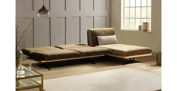 OTTOMANE Palermo in Grün, Eichefarben  - Eichefarben/Schwarz, Design, Holz/Textil (114/92/165cm) - Dieter Knoll