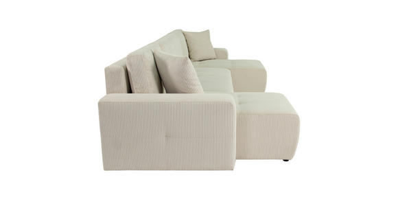 Wohnlandschaft inkl. Funktion Creme Cord  - Creme/Schwarz, KONVENTIONELL, Textil (146/317/146cm) - Xora