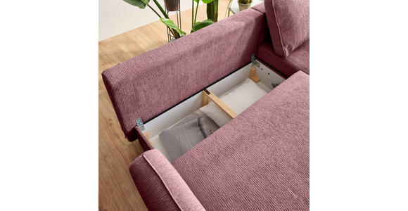 ECKSOFA in Struktur Altrosa  - Schwarz/Altrosa, KONVENTIONELL, Holz/Textil (247/170cm) - Carryhome