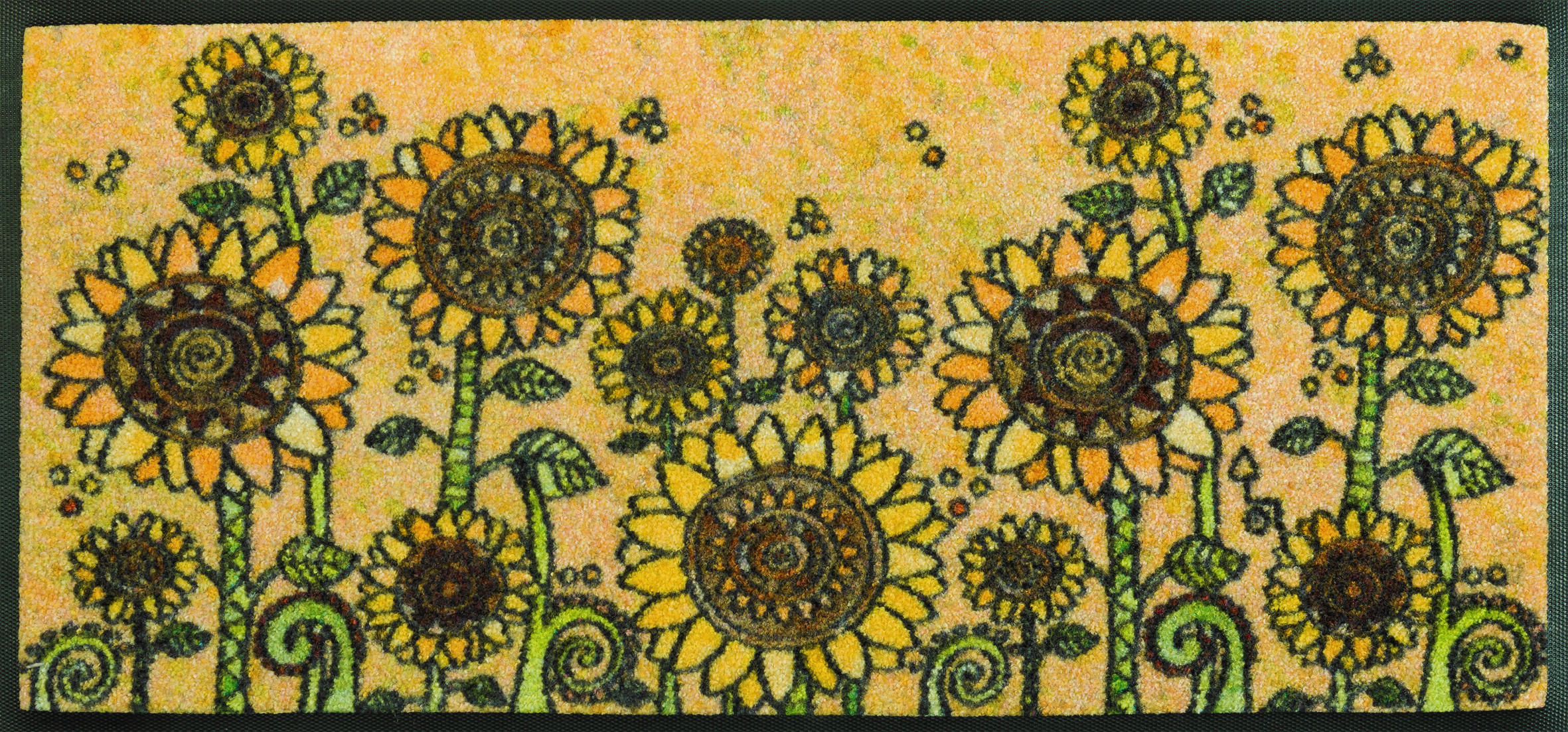 FUSSMATTE 35/75 cm Sunny Field  - Dunkelgelb, Trend, Kunststoff/Textil (35/75cm) - wash+dry