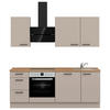 KÜCHENLEERBLOCK 210 cm   in Eichefarben, Sandfarben  - Sandfarben/Eichefarben, MODERN, Holzwerkstoff/Metall (210cm) - Nobilia