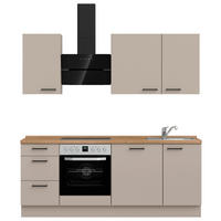 KÜCHENLEERBLOCK 210 cm   in Eichefarben, Sandfarben  - Sandfarben/Eichefarben, MODERN, Holzwerkstoff/Metall (210cm) - Nobilia