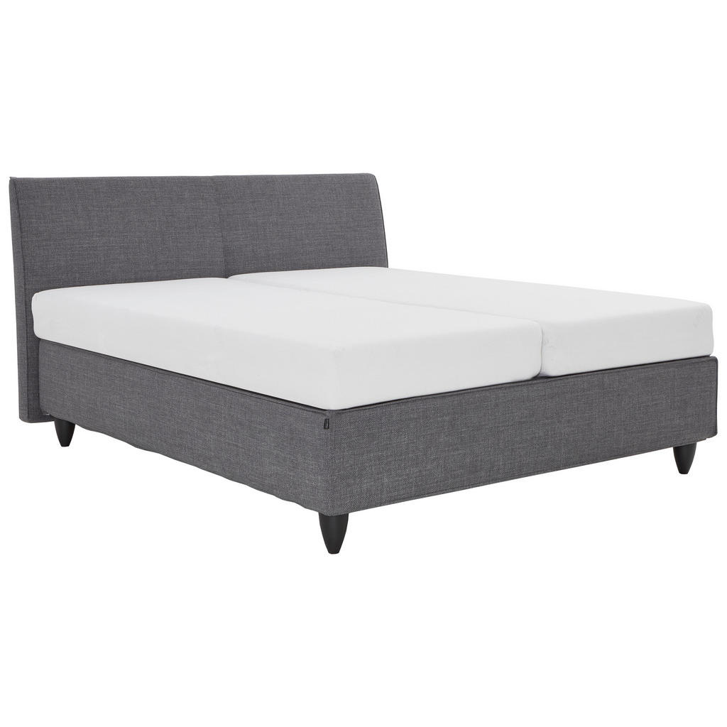 Thumbnail - RUF Betten Boxspringbett, Grau, Dunkelgrau, Textil, H2 + H3, Höhe ca. 26 cm, 160x200 cm, Oeko-Tex® Standard 100, Made in...