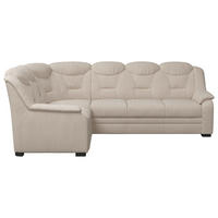 ECKSOFA Beige Chenille Rücken echt  - Beige/Schwarz, Basics, Kunststoff/Textil (211/263cm) - MID.YOU