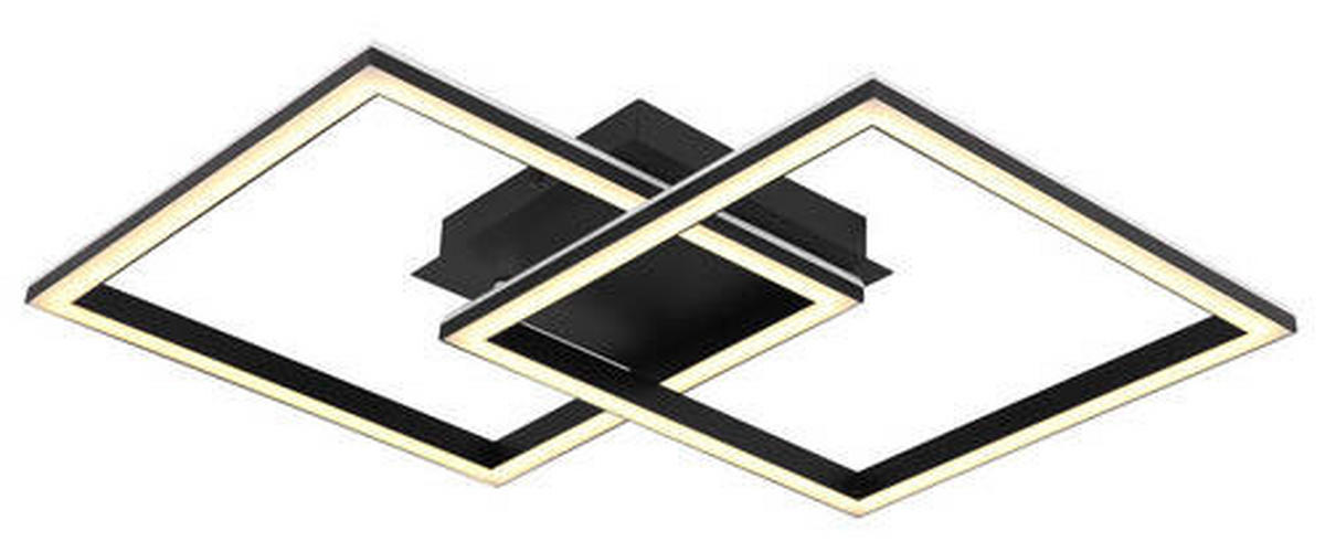 PLAFONIERĂ CU LED - opal/negru, Design, plastic/metal (44/29,4/7,7cm) - Globo