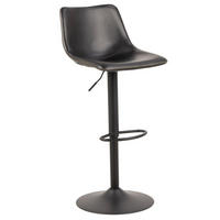 BARHOCKER Lederlook Schwarz  - Creme/Schwarz, Trend, Textil/Metall (47/110/51cm) - MID.YOU