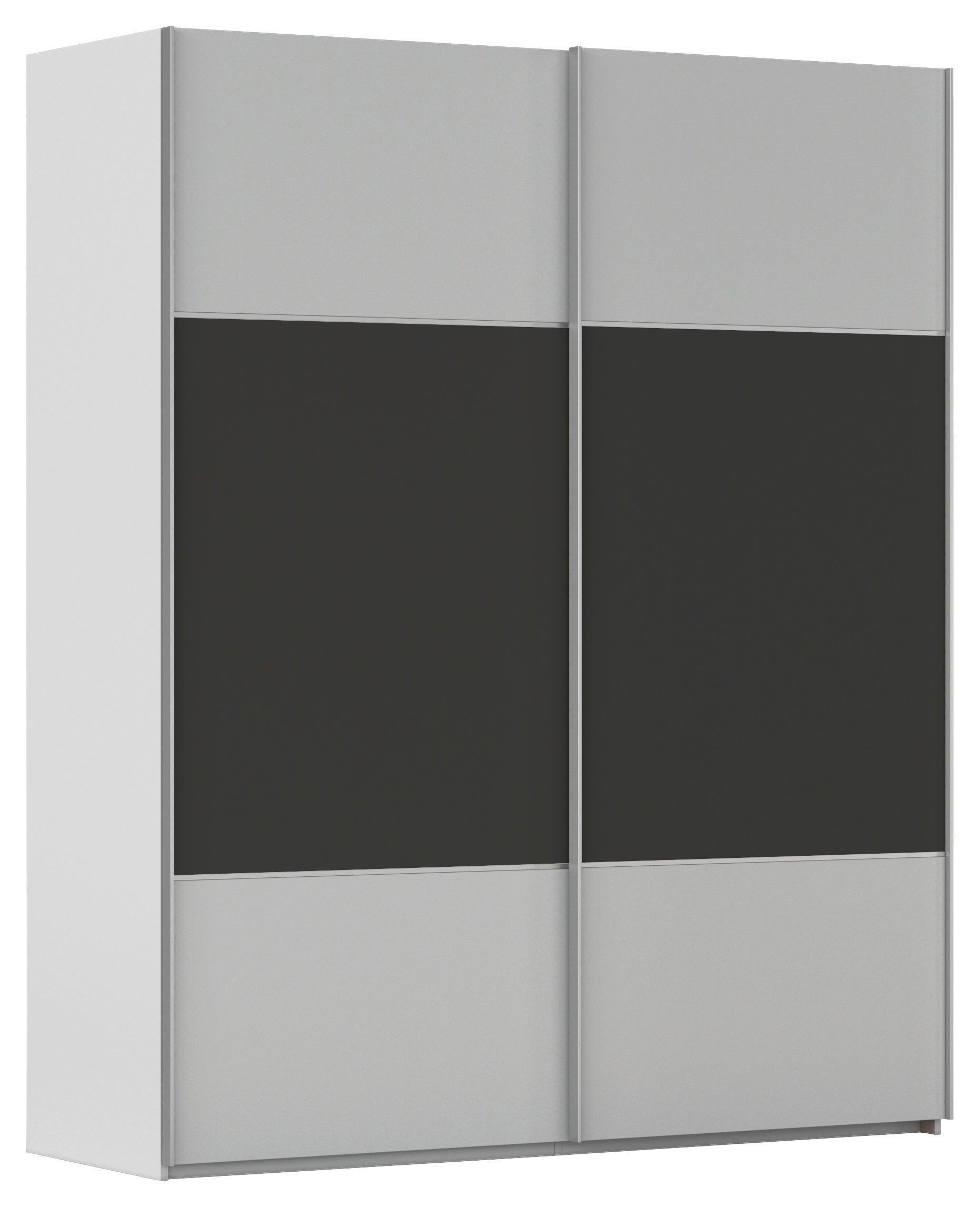 SCHWEBETÜRENSCHRANK 181/223/68 cm 2-türig Graphitfarben, Grau  - Alufarben/Graphitfarben, KONVENTIONELL, Holzwerkstoff/Metall (181/223/68cm) - Novel