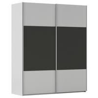 SCHWEBETÜRENSCHRANK 181/223/68 cm 2-türig Graphitfarben, Grau  - Alufarben/Graphitfarben, KONVENTIONELL, Holzwerkstoff/Metall (181/223/68cm) - Novel