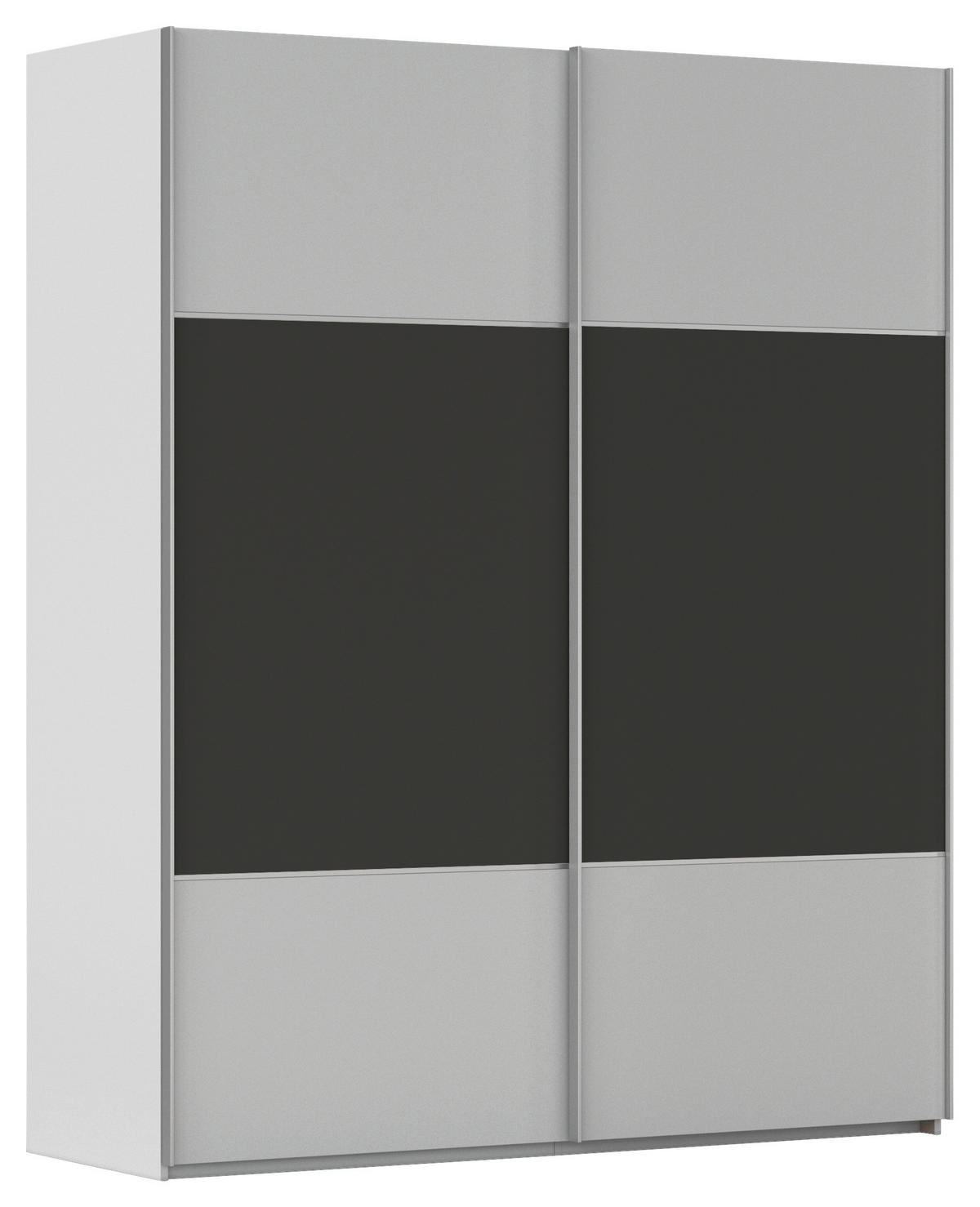 SCHWEBETÜRENSCHRANK 181/223/68 cm 2-türig Graphitfarben, Grau  - Alufarben/Graphitfarben, KONVENTIONELL, Holzwerkstoff/Metall (181/223/68cm) - Novel