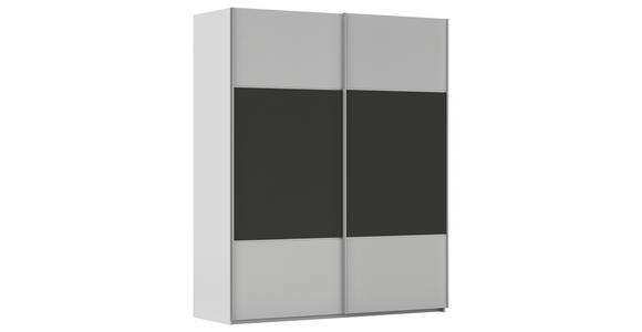 SCHWEBETÜRENSCHRANK 181/223/68 cm 2-türig Graphitfarben, Grau  - Alufarben/Graphitfarben, KONVENTIONELL, Holzwerkstoff/Metall (181/223/68cm) - Novel