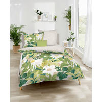 POSTELJNINA Botanik 140/200 cm saten svetlo zelena  - svetlo zelena, Konvencionalno, tekstil (140/200cm) - Kaeppel
