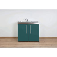 MINIKÜCHE  100/89/60 cm  in Türkis  - Türkis/Edelstahlfarben, Basics, Metall (100/89/60cm)