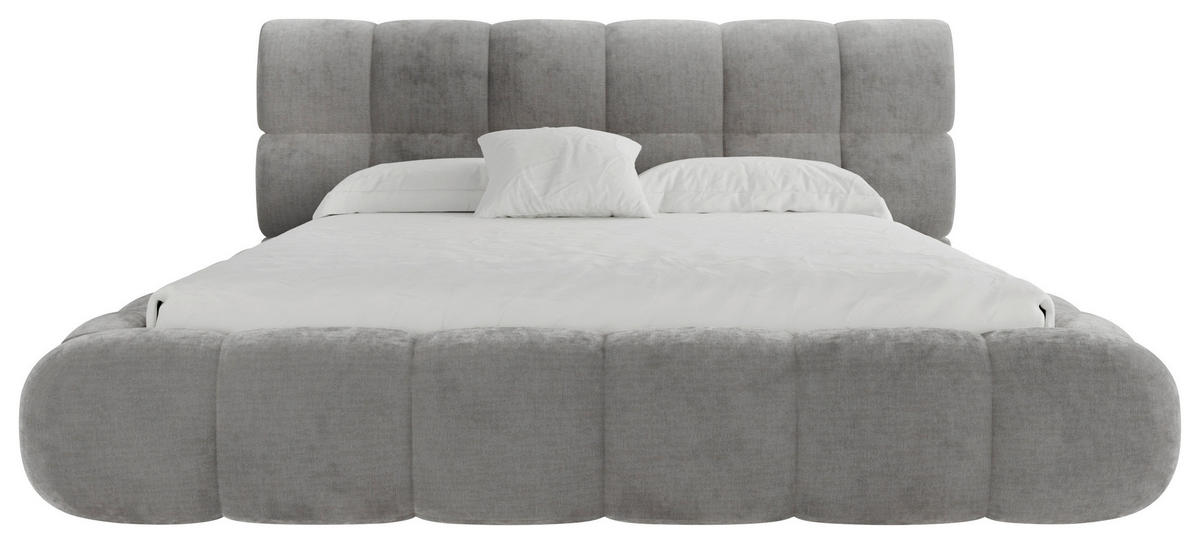POLSTERBETT 180/200 cm,  in Taupe, Lattenrost, Bettkasten,  - Taupe/Schwarz, Design, Holz/Textil (180/200cm) - Chameo
