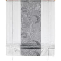 BÄNDCHENROLLO  halbtransparent  90/135 cm   - Weiß/Grau, Basics, Textil (90/135cm)