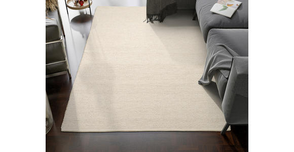 HANDWEBTEPPICH 60/90 cm Helsinki Naturfarben, Weiß  - Naturfarben/Weiß, Basics, Textil (60/90cm) - Linea Natura