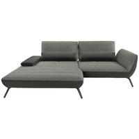 ECKSOFA in Webstoff Grau  191/273 cm  - Schwarz/Grau, KONVENTIONELL, Textil/Metall (191/273cm) - Carryhome