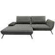 ECKSOFA in Webstoff Grau 191/273 cm - Schwarz/Grau, KONVENTIONELL, Textil/Metall (191/273cm) - Carryhome