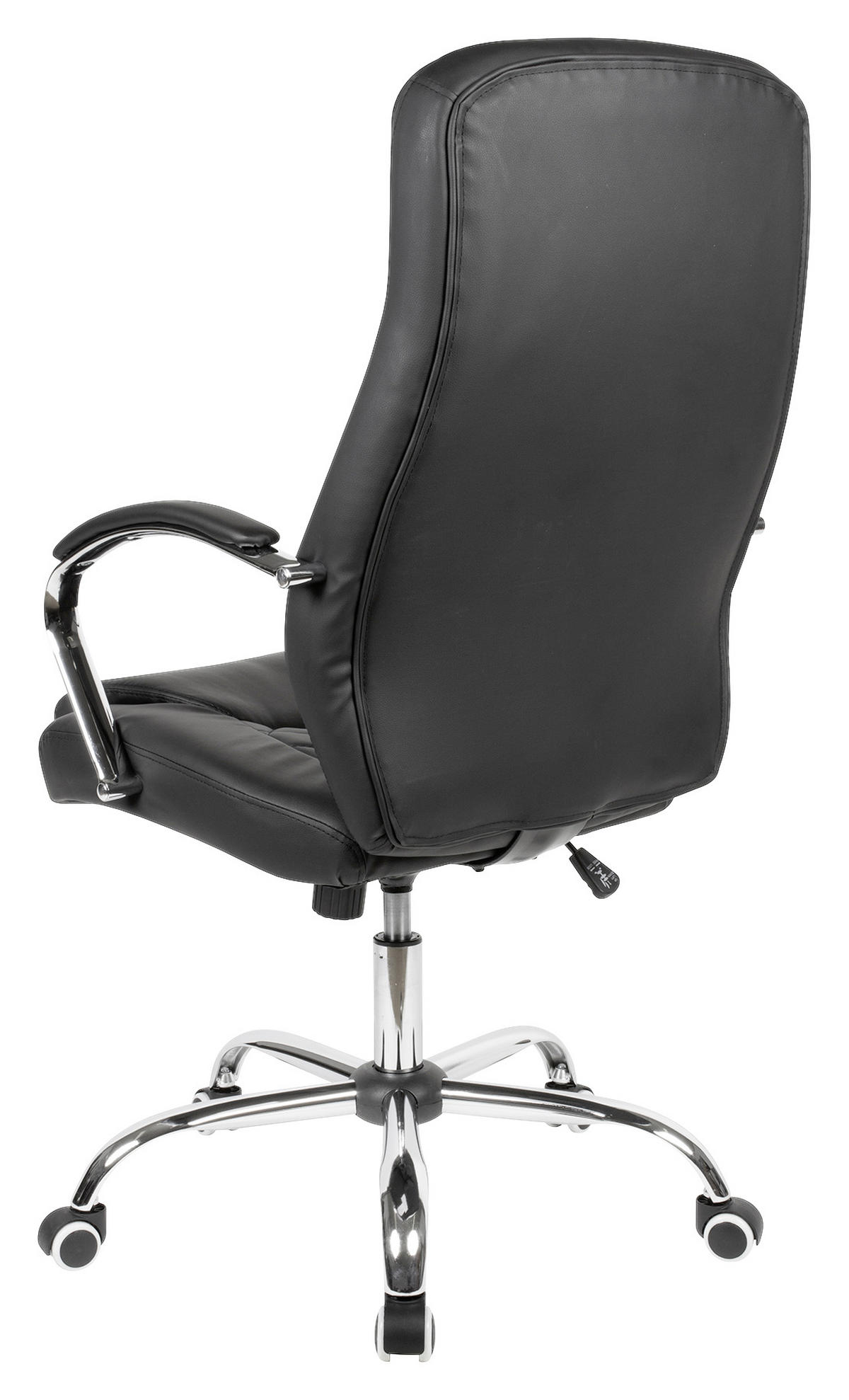 CHEFSESSEL Lederlook Schwarz  - Chromfarben/Schwarz, MODERN, Kunststoff/Textil (70/113/70cm) - MID.YOU
