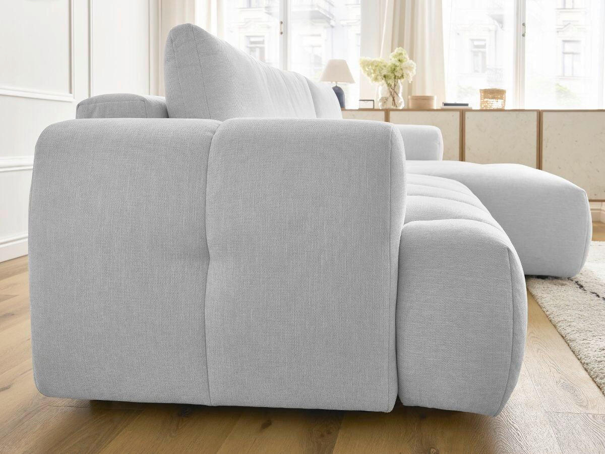 ECKSCHLAFSOFA FUJI Leinenoptik Hellgrau  inkl.  - Hellgrau/Schwarz, MODERN, Kunststoff/Textil (292/160cm)