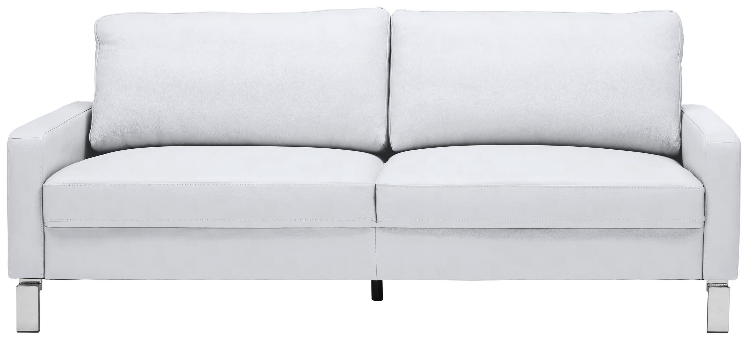 2-SITZER-SOFA in Echtleder Weiss  - Chromfarben/Weiss, Design, Leder/Metall (184/81/97cm) - Pure Home Lifestyle