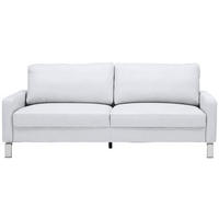 2-SITZER-SOFA in Echtleder Weiss  - Chromfarben/Weiss, Design, Leder/Metall (184/81/97cm) - Pure Home Lifestyle