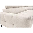 ECKSOFA in Struktur Creme  - Creme/Schwarz, MODERN, Textil/Metall (254/212cm) - Carryhome