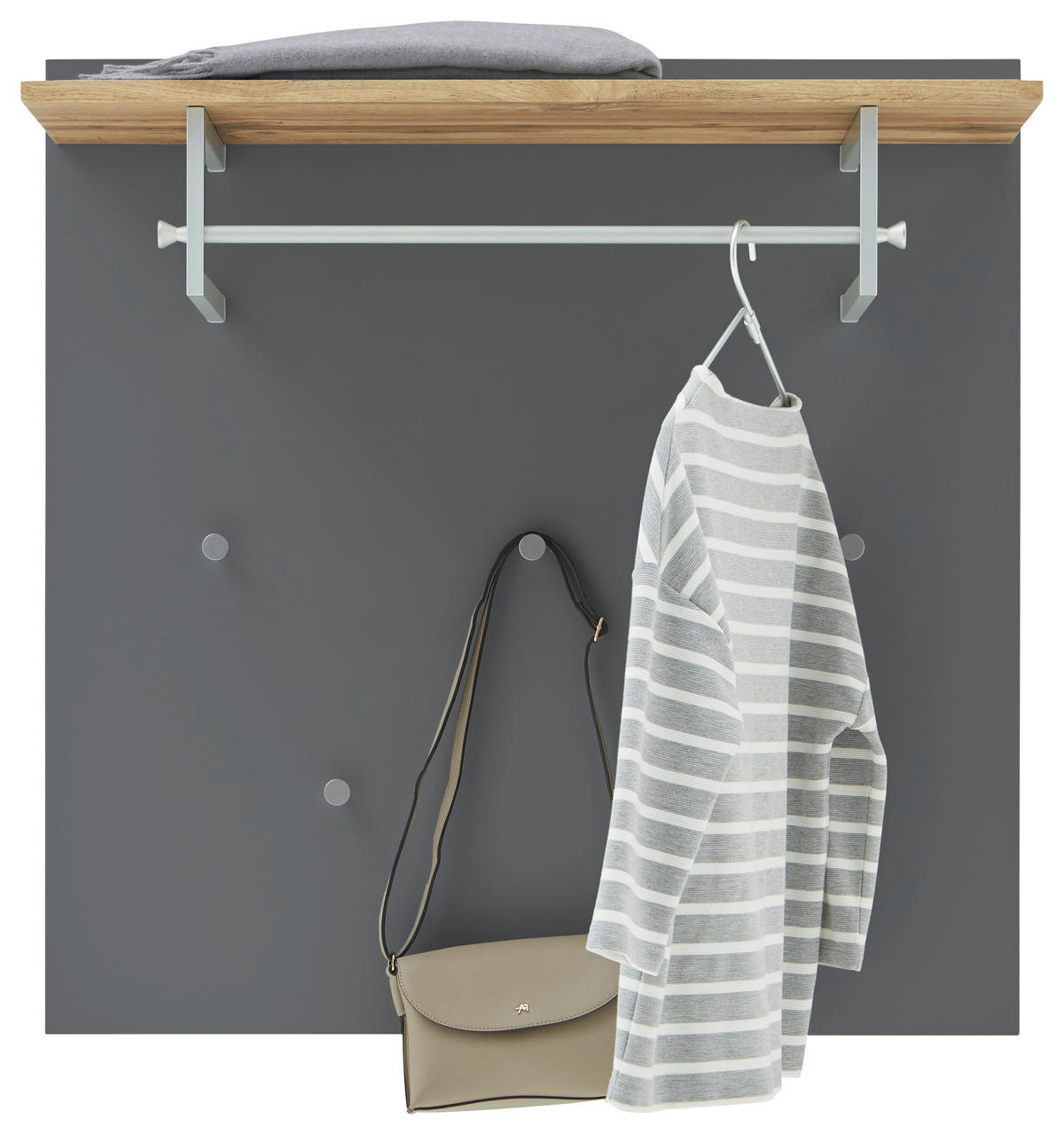 GARDEROBE 5-teilig  in 260/192/36 cm  - Eichefarben/Grau, Design, Holz/Holzwerkstoff (260/192/36cm) - Dieter Knoll