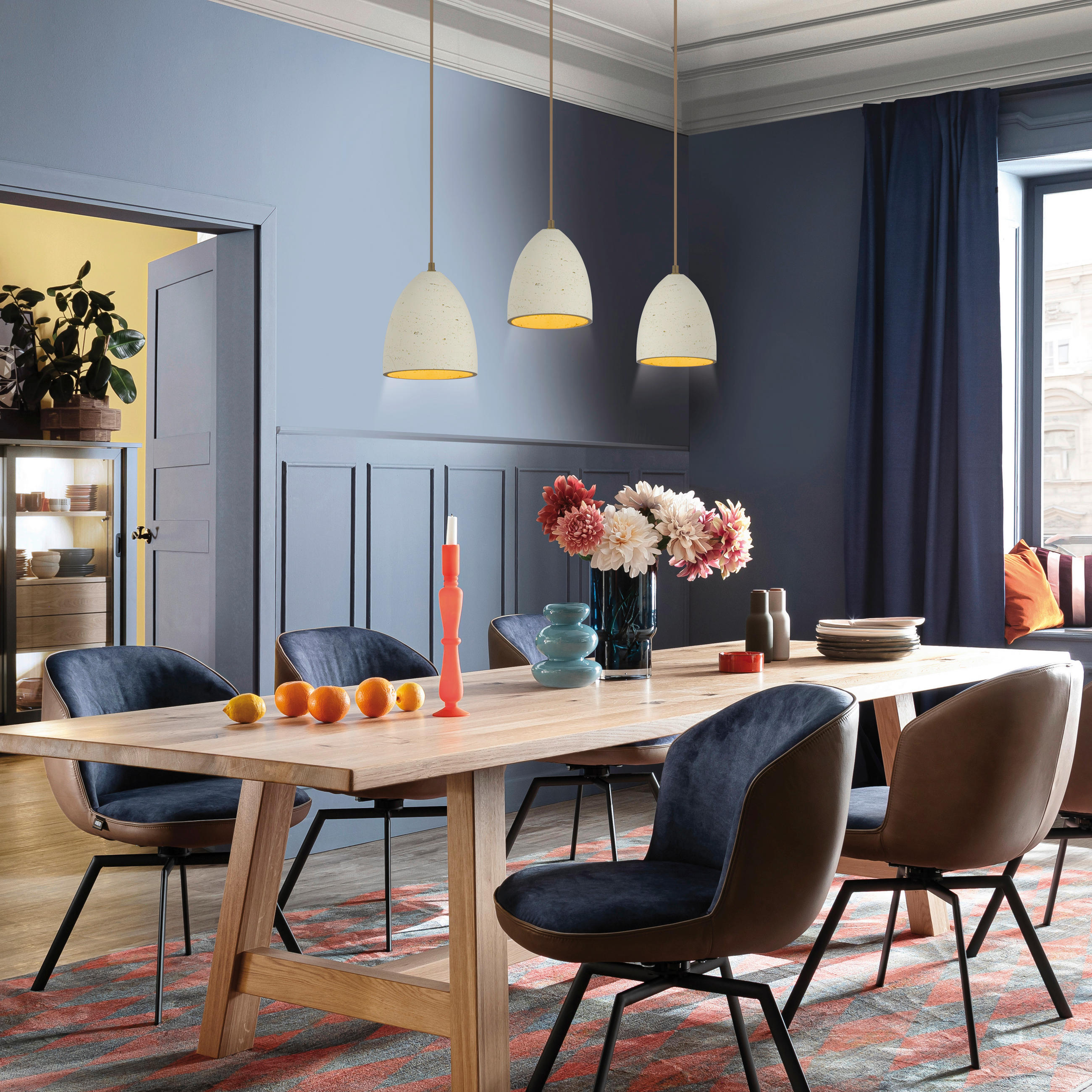 LED-PENDELLEUCHTE Traventa 115/21/120 cm   - Creme, KONVENTIONELL, Kunststoff/Metall (115/21/120cm) - Schöner Wohnen