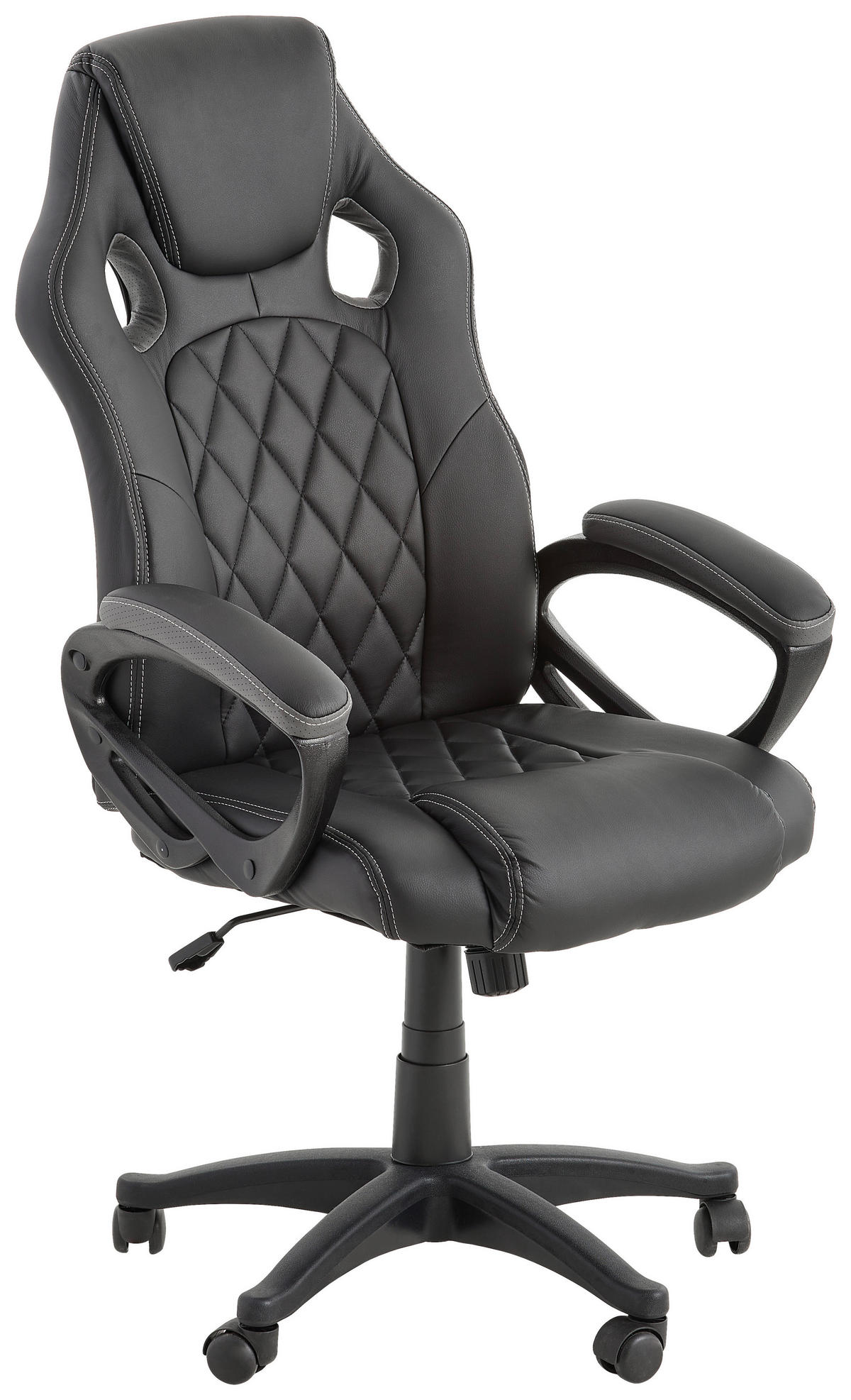GAMINGSTUHL  in Lederlook Schwarz  - Weiss/Schwarz, Design, Kunststoff/Textil (63/113-122/70cm) - Xora