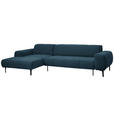ECKSOFA  in Chenille Blau  167/311 cm  - Blau/Schwarz, Design, Textil/Metall (167/311cm) - Xora