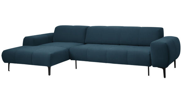 ECKSOFA  in Chenille Blau  167/311 cm  - Blau/Schwarz, Design, Textil/Metall (167/311cm) - Xora