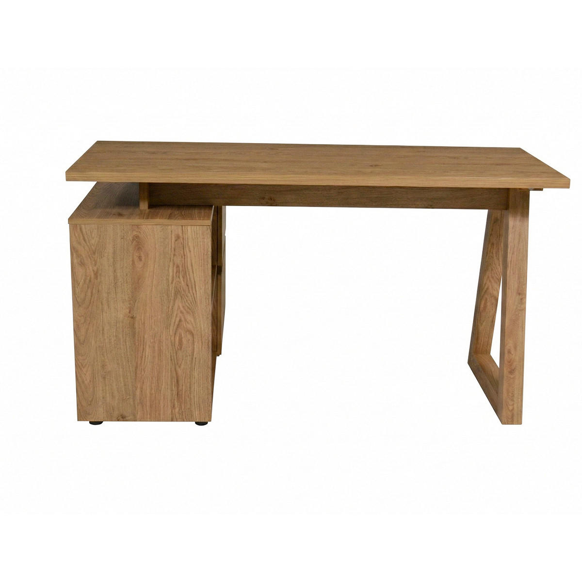 ECKSCHREIBTISCH 140/110/76 cm Eichefarben Stauraum, seitenverkehrt montierbar  - Eichefarben, Design, Holzwerkstoff (140/110/76cm) - MID.YOU
