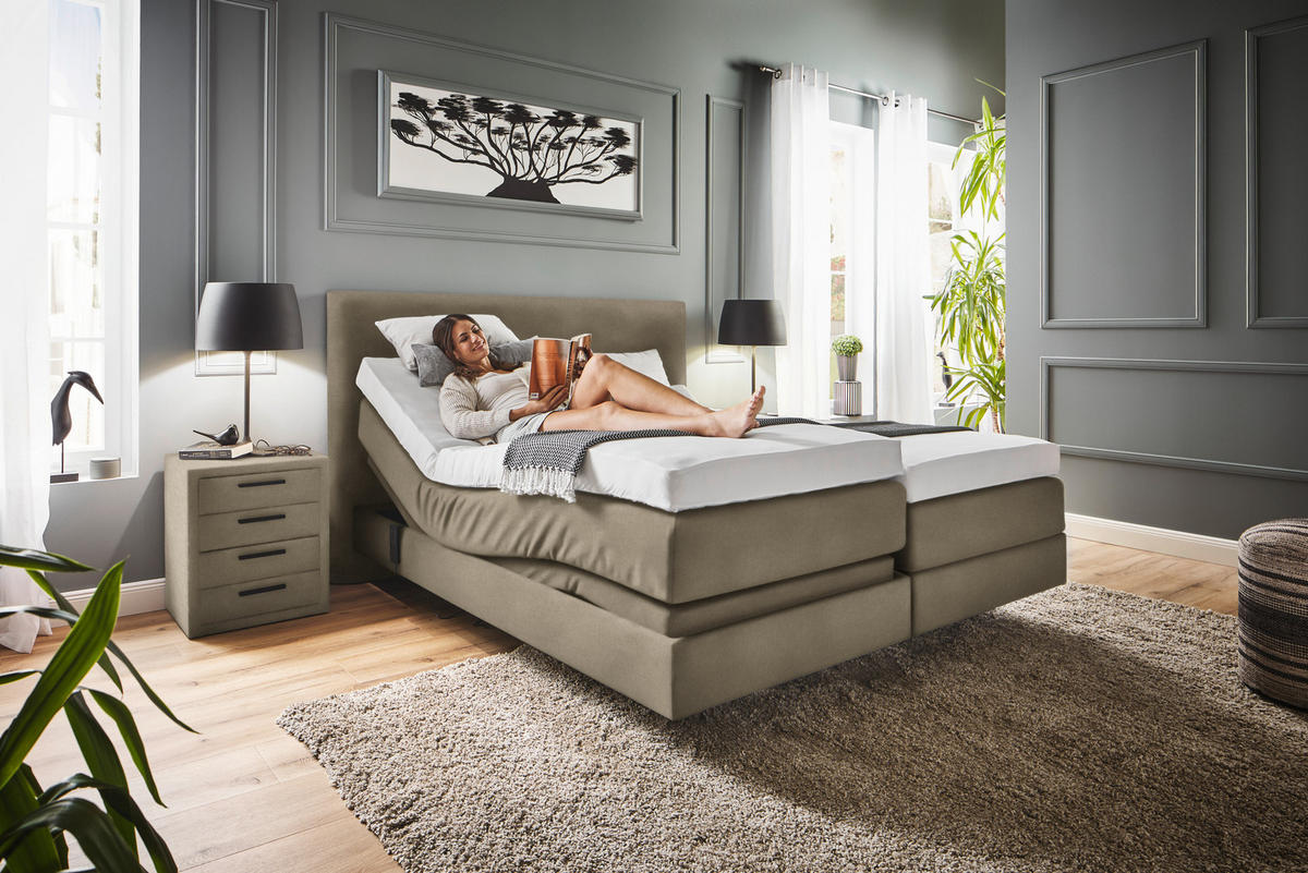 BOXSPRINGBETT 160/200 cm  in Schlammfarben  - Schlammfarben, Konventionell, Holz/Textil (160/200cm) - Dieter Knoll