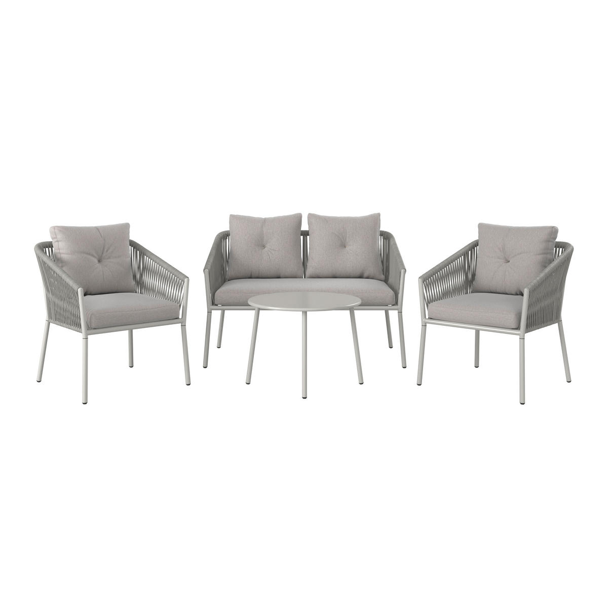 GARTENSET 4-teilig  - Dunkelgrau/Beige, MODERN, Textil/Metall - Ambia Garden