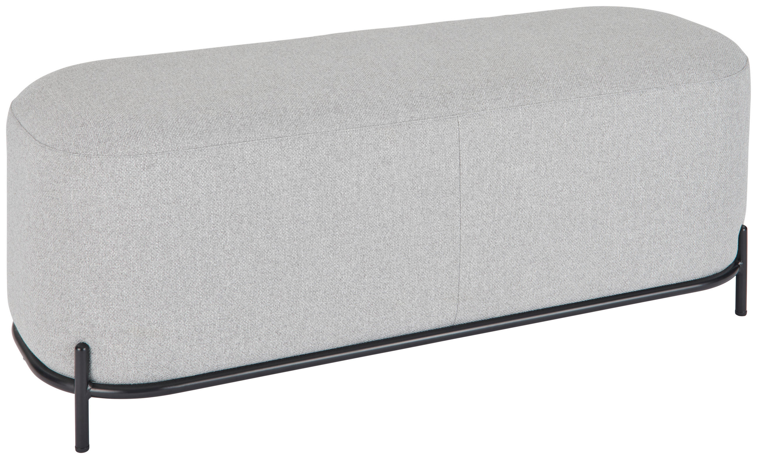 HOCKER Webstoff Grau, Schwarz  - Schwarz/Grau, Trend, Textil/Metall (122/46/42cm) - Lomoco