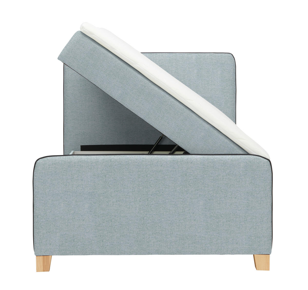 BOXBETT 100/200 cm  Mintgrau  - Mintgrau/Eichefarben, Design, Holz/Holzwerkstoff (100/200cm) - Moderano