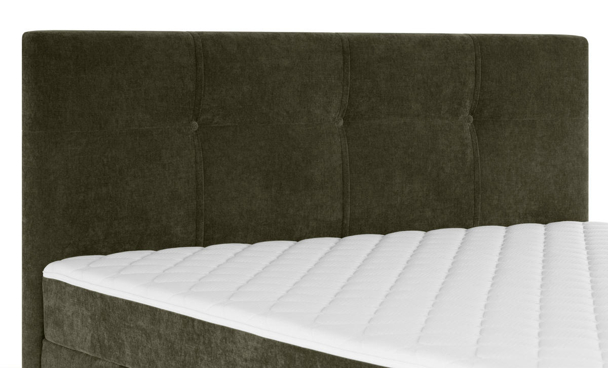 BOXBETT 140/200 cm  in Khaki  - Khaki/Schwarz, KONVENTIONELL, Holz/Textil (140/200cm) - Welnova