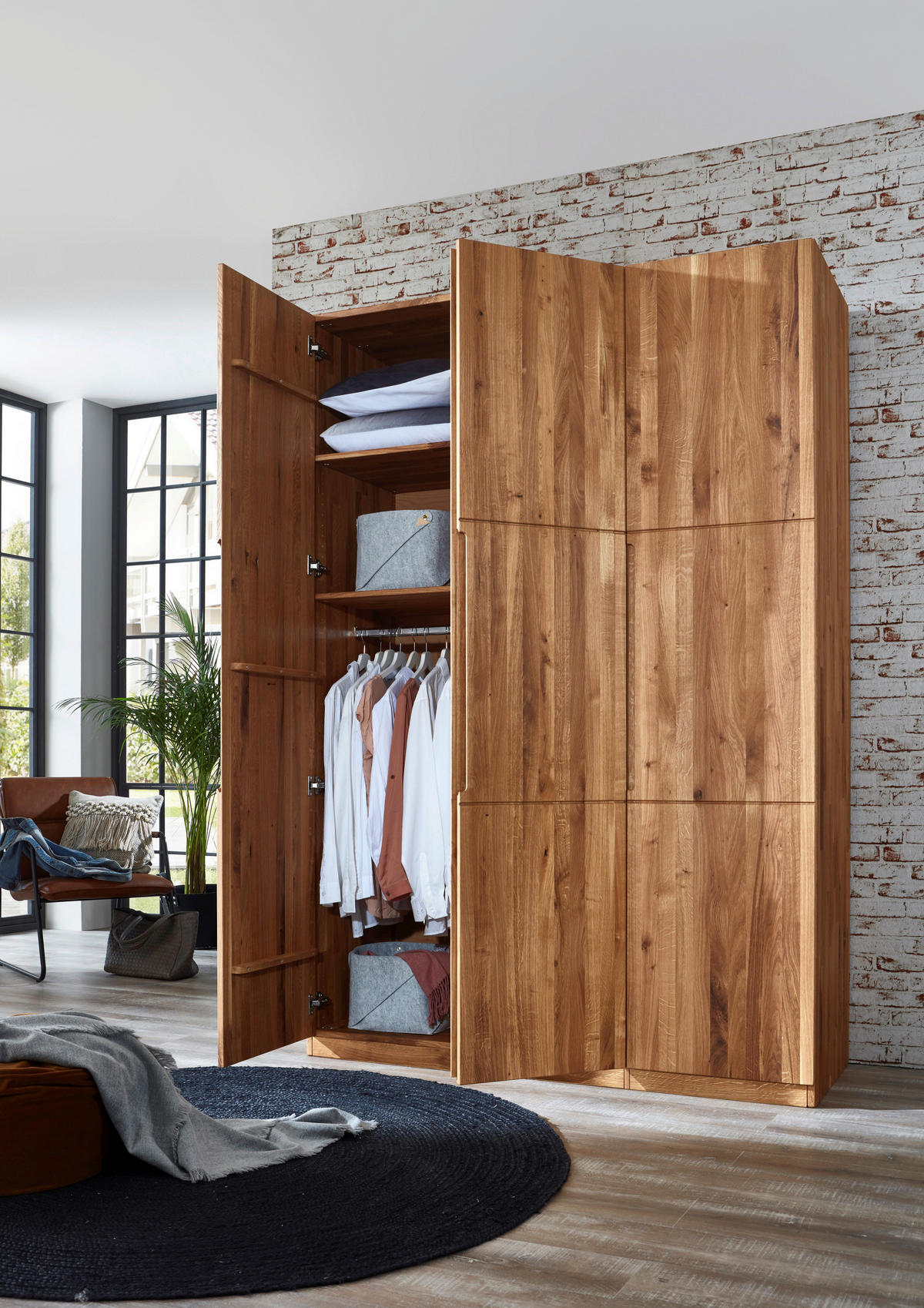 DREHTÜRENSCHRANK  in Wildeiche  - Wildeiche, MODERN, Holz (152/223/62cm) - MID.YOU