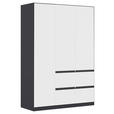 KLEIDERSCHRANK  in Grau, Weiß  - Weiß/Grau, KONVENTIONELL, Holzwerkstoff/Kunststoff (136/197/54cm) - Xora